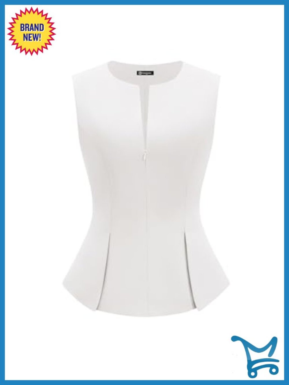 Sleeveless Zip Up Vest Top Business Casual Tank Top Suit Waistcoat